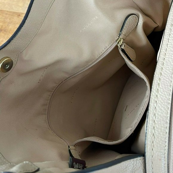 Coach Women's Edie 31 Pebble Shoulder Bag 31 Beige - Picture 8 of 12